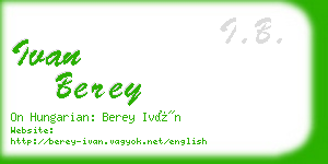 ivan berey business card